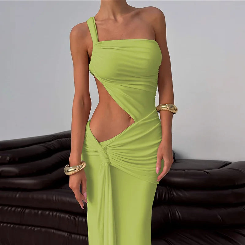 Ladies Summer Elegant Evening Party Dress For Women Sleeveless Backless Hollow Out Sexy Long Dresses Woman Birthday Clubwear