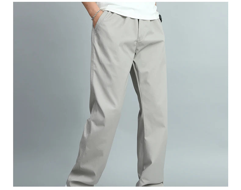 Big Size Men's Casual Cotton Trousers Loose Fit Straight Pants Multi Pocket Big Man Long Pants Mens Jogger Pants Summer Autumn