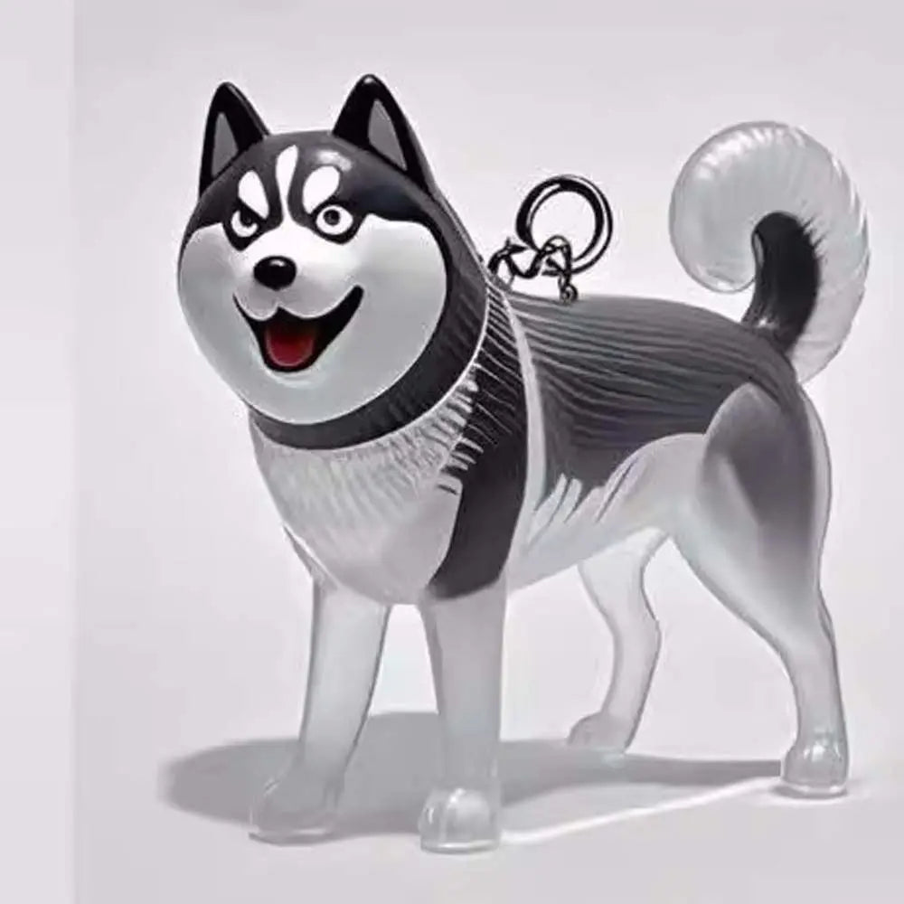 Cartoon Dog Shape Dog Hair Storage Box Transparent Hair Grooming Pet Hair Keychain DIY Handmade Keyring Puppy Pendants Backpack
