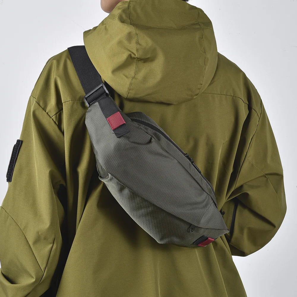 Men's Chest Bag Minimalist Outdoor Sports Waist Pack Oxford Cloth Large Capacity Mobile Phone Bag Fashion Oblique Shoulder Chest