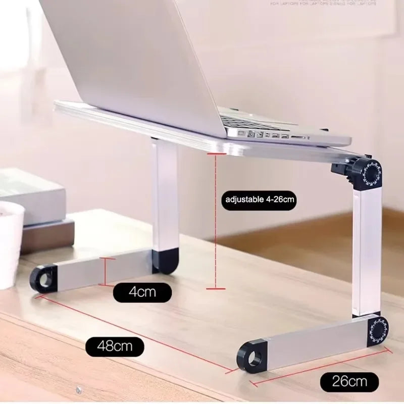 Laptop Desk Stand Portable Aluminum Computer Table Bracket with Radiator Adjustable Notebook Folding Holder Desk Cooling Stand