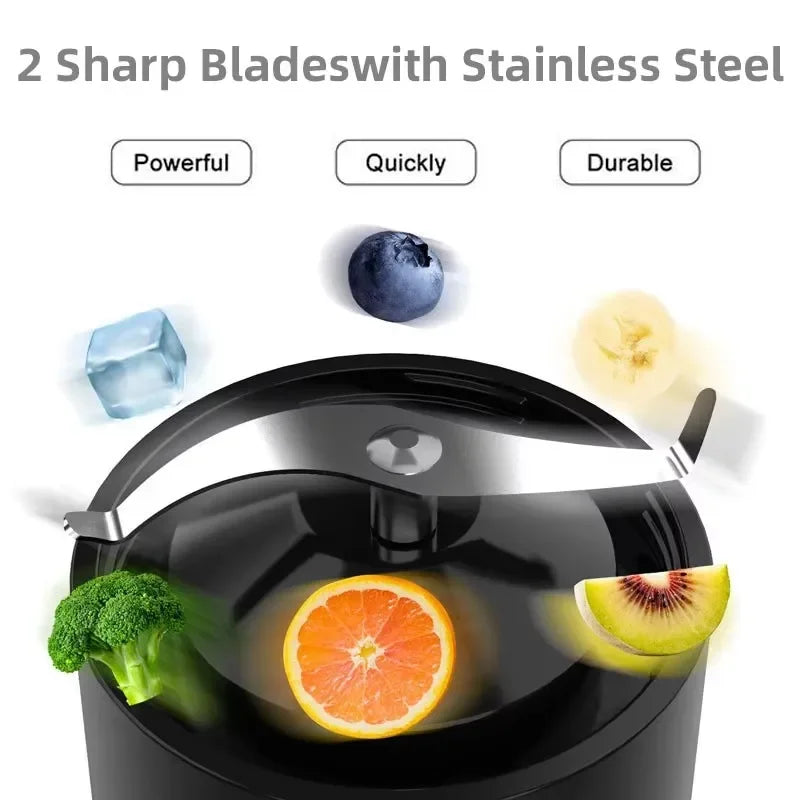 500ml Wireless Portable Juicer,USB Rechargeable Intelligent Juice Cup,Small Kitchen Blenders,Camping Mixer Ice Crusher,Healthy