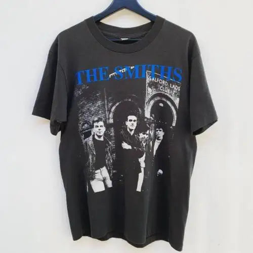 90s The Smiths Salford Lads Club Graphic short sleeve black shirt Short Sleeve Casual Fashion Crew Neck Outdoor