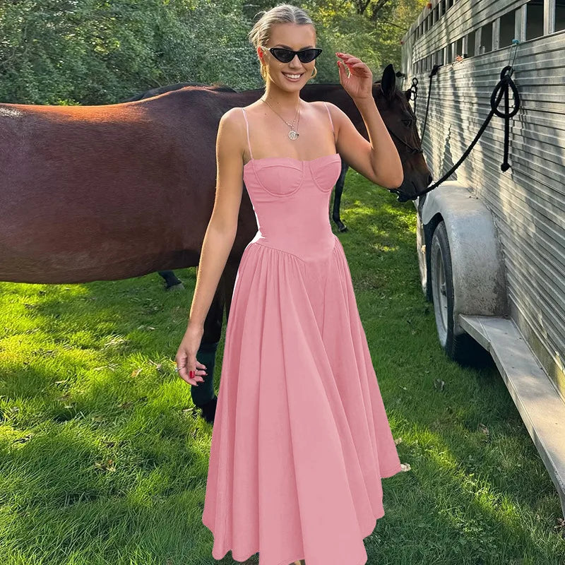 Ladies Elegant Evening Party Fashion Dress Women Sleeveless Backless Bodycon Maxi Dresses Night Club Streetwear Female Outfits