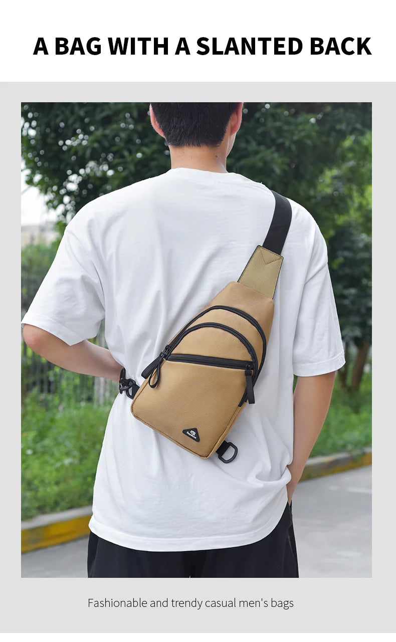 Chest Bag Men's Single Shoulder Crossbody Bag Large Capacity Oxford Cloth Outdoor Travel Backpack Men's Chest Bag