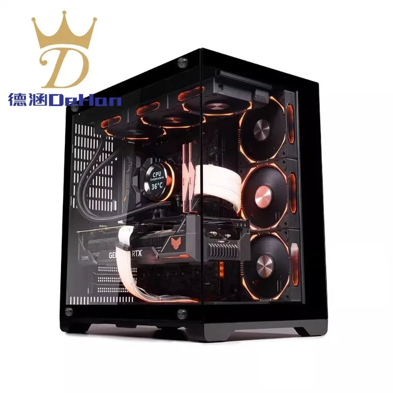 Suitable for Lonely Brave Full-side Transparent White Sea View Room MATX ITX Computer Case 240/360 Water Cooling