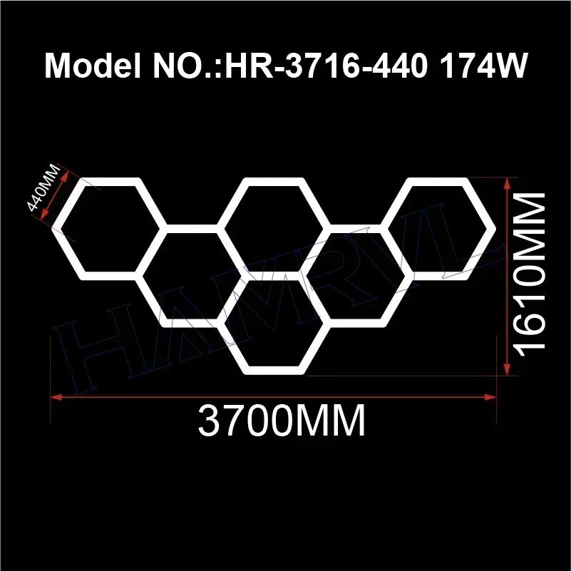 Cutomized Barbershop Hair Salon Led Ceiling Light Hexagon Garage Light Warm/Natural white 3000K 4000K Honeycomb Lighting For Car