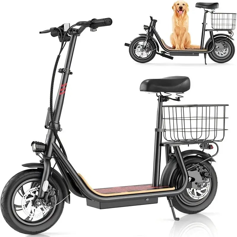 Caroma Electric Scooters for Adults and teens, 500W Peak Motor, 30 Miles Max Range, Foldable Electric Scooter and Detachable Ba