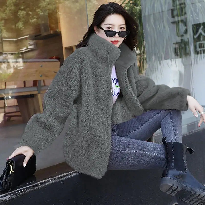 Women Winter Double Coral Fleece Warm Coat