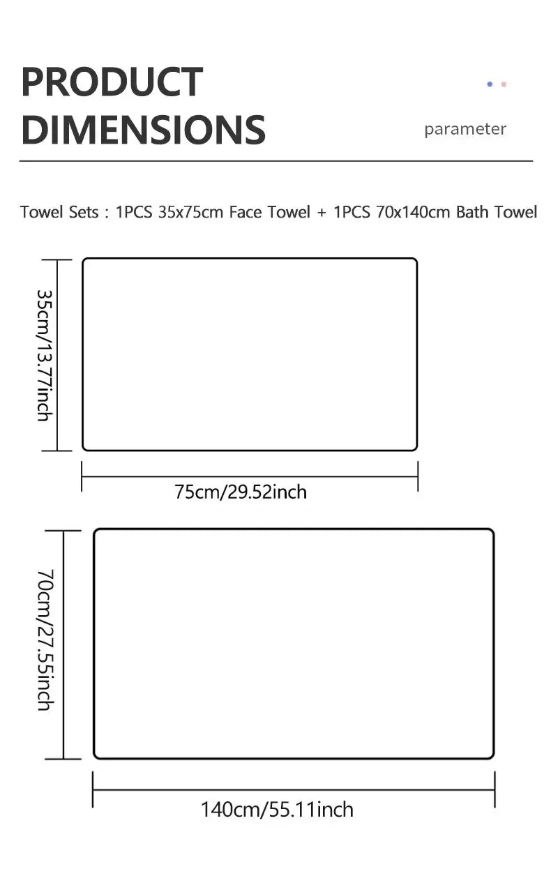 Striped Pattern Towel Set Soft Face Towel Bath Towel Quick Drying Absorbent Towels For Bathroom