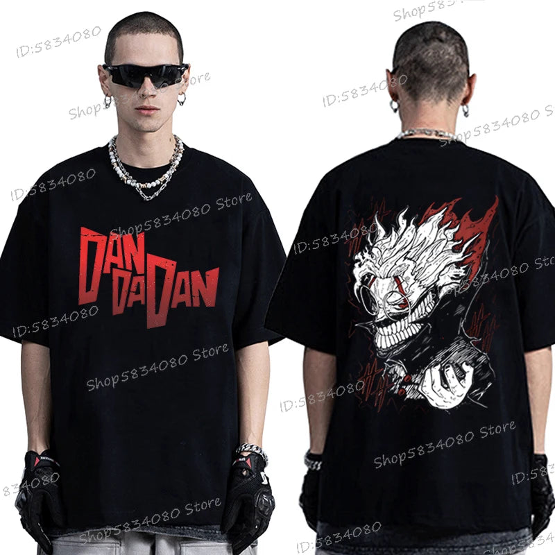 Dandadan Okarun T-shirt Men Women Japanese Anime Fashion Streetwear Top Retro Manga Men Clothes Anime Dan Da Dan Vintage Tshirts