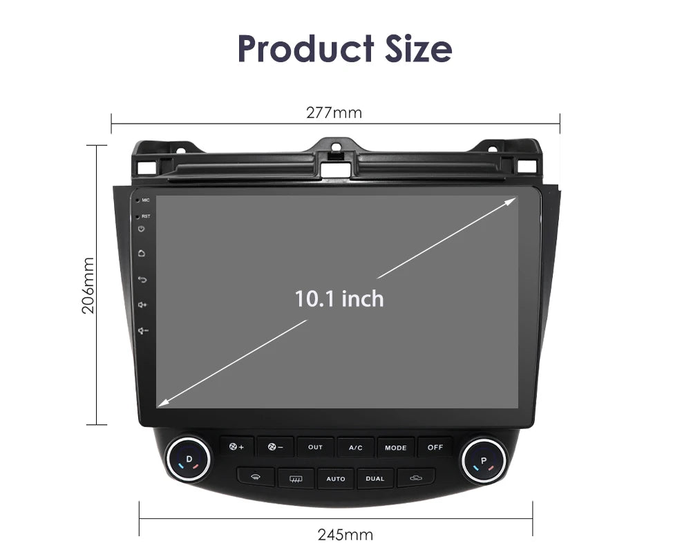 Hzipo AI Voice 10.1" Radio For Honda ACCORD 7 2003 2004 2005 2006 2007 2din Android Auto Carplay 4G Car Multimedia GPS Autoradio
