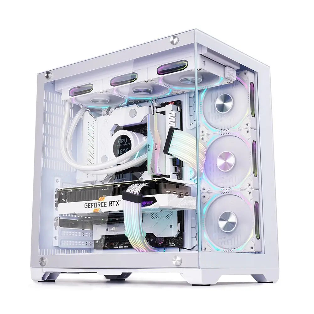 Suitable for Lonely Brave Full-side Transparent White Sea View Room MATX ITX Computer Case 240/360 Water Cooling