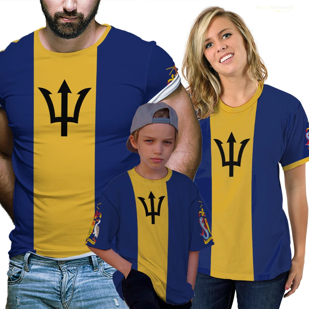 2024 Barbados Flag Badge T shirt Soccer Team Sports Summer Short Sleeved Printed T-shirts Fashion Casual Mens Designer Clothes