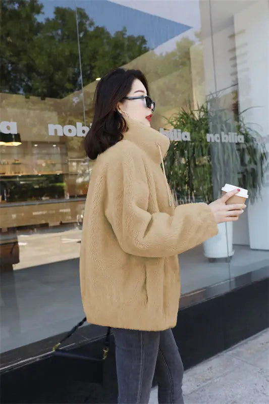Women Winter Double Coral Fleece Warm Coat