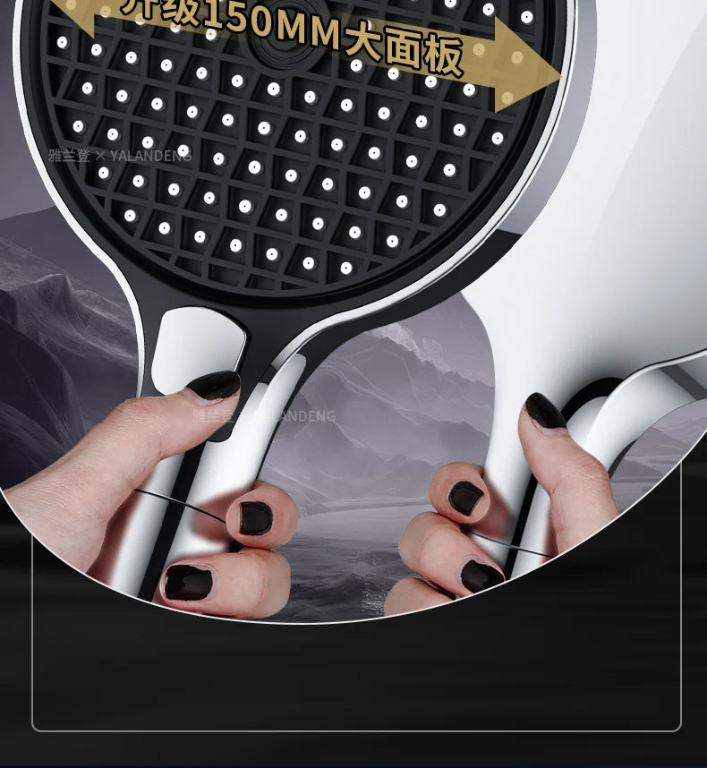 15CM Big Panel High Pressure Shower Head With Filter 3 Modes Large Flow Spray Nozzle Rainfall Shower Faucet Bathroom Accessories