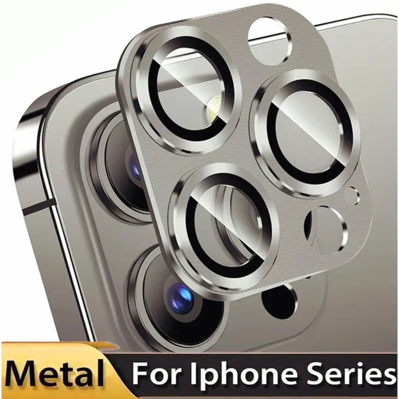 Metal Camera Protector For iPhone 16 Pro Max 16Pro 16Plus15 14 Pro Max Alloy Case Back Lens Tempered Glass Cover Protective Cap