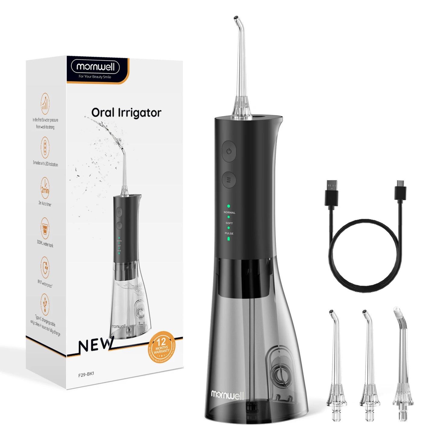 Electric Water Flosser Rechargeable Water Flossers for Teeth Clean Waterproof Flosser Portable Oral Irrigator 300ML Home Travel