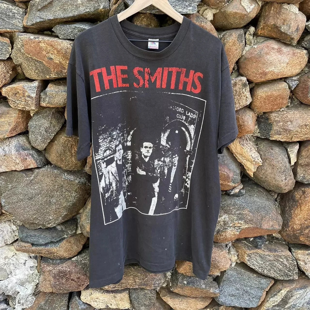 90s The Smiths Salford Lads Club Graphic short sleeve black shirt Short Sleeve Casual Fashion Crew Neck Outdoor