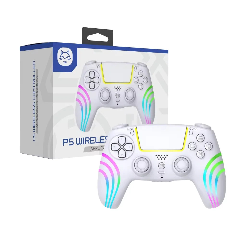 For PS5 Wireless Game Controller RGB Light Vibration Bluetooth Connection Gamepad For PlayStation 5 PS5 Slim Video Game Console