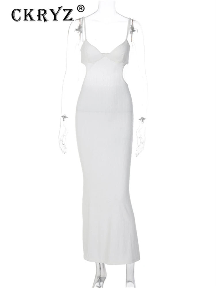Ladies Summer Elegant Evening Party Dress Women Sleeveless Backless Sexy Bodycon Long Dresses Woman Clothes Birthday Clubwear