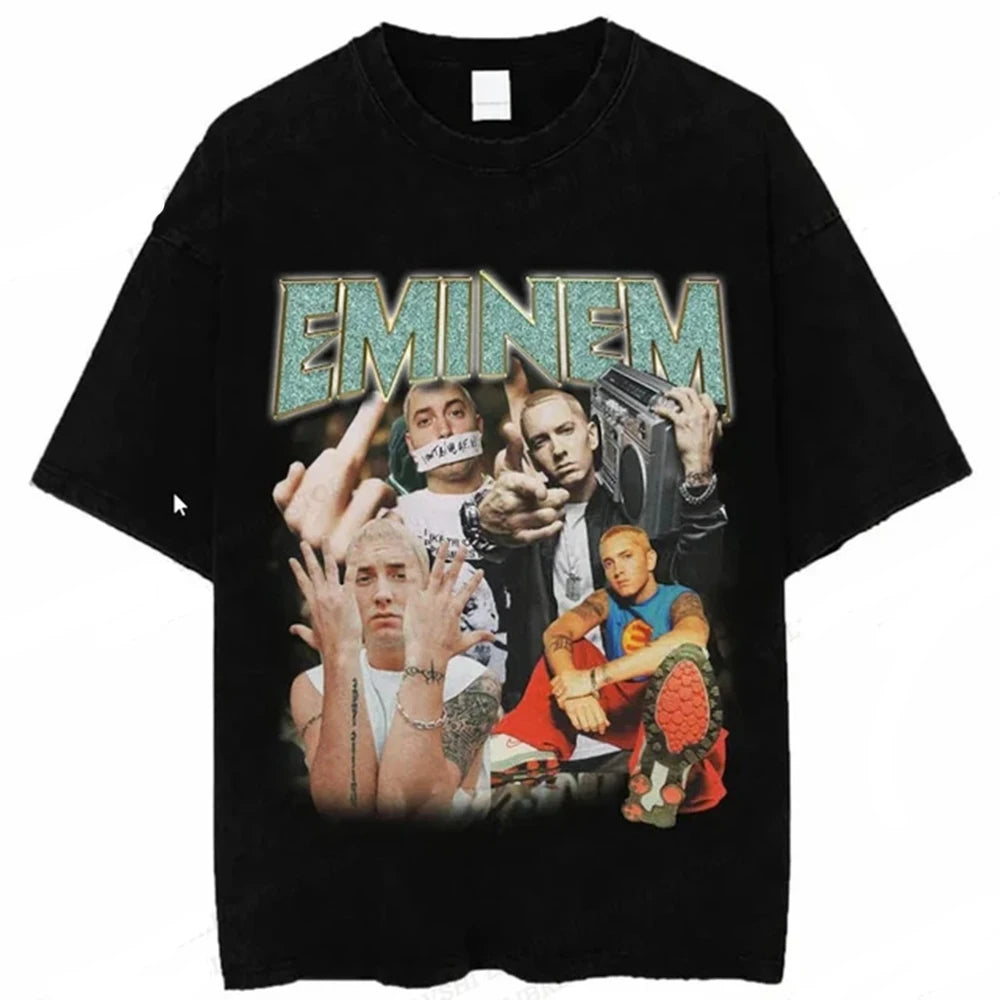Summer Eminem T Shirt Men Fashion T-shirt Cotton Tshirt Kids Hip Hop Tops Tees Women Tshirt Y2k Camiseta Boy Tees Rapper 82902
