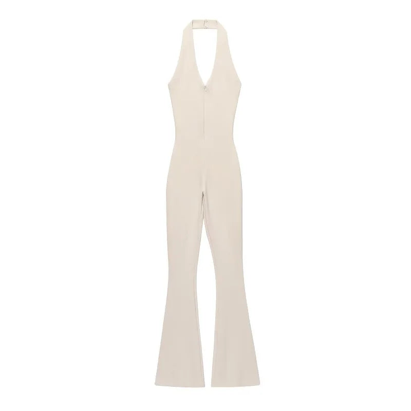 MUJER 2025 Long Jumpsuit Woman Flared Fitness Jumpsuits for Women Black Summer Woman Jumpsuit Sexy Sleeveless Backless Overalls