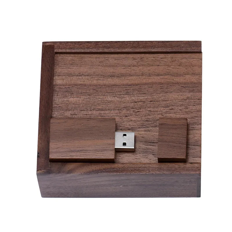JASTER 1PCS free custom logo walnut maple wood Photo Album usb+Box usb flash drive Pendrive 8GB 16GB 32GB Wedding gift box
