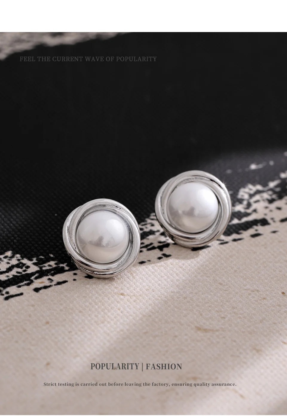 NiNice Earrings Vintage Stainless Steel Imitation Pearl Flower PVD Plating Popular Jewelry Gifts New Wholesale