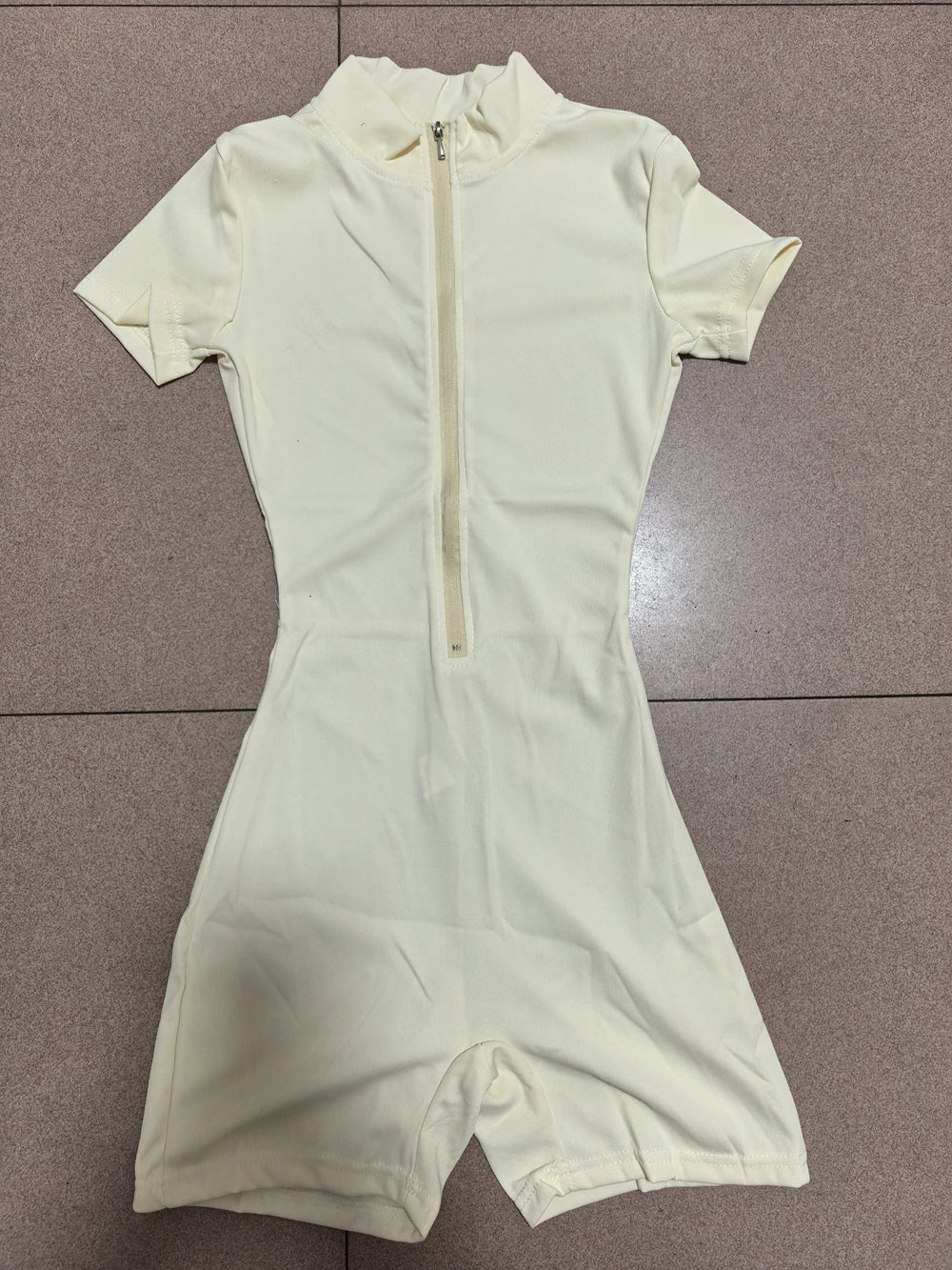 Womens Yoga Short Sleeve Jumpsuits Slim Fit Stretch One Piece Playsuits Romper Sexy Fitness Female Basic Zipper Sportwears