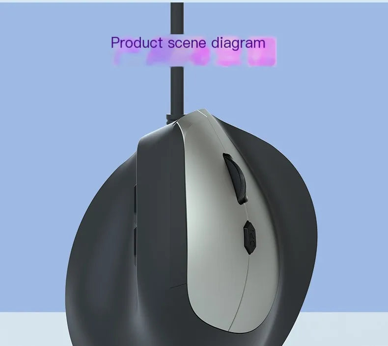Wired Vertical Mouse Low Noise Button Ergonomics Design 3600 DPI Adjustable With Finger Support Mause Office Use Or Play Game