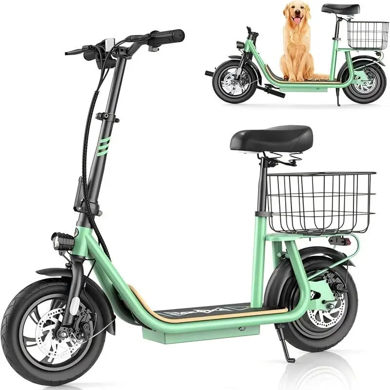 Caroma Electric Scooters for Adults and teens, 500W Peak Motor, 30 Miles Max Range, Foldable Electric Scooter and Detachable Ba