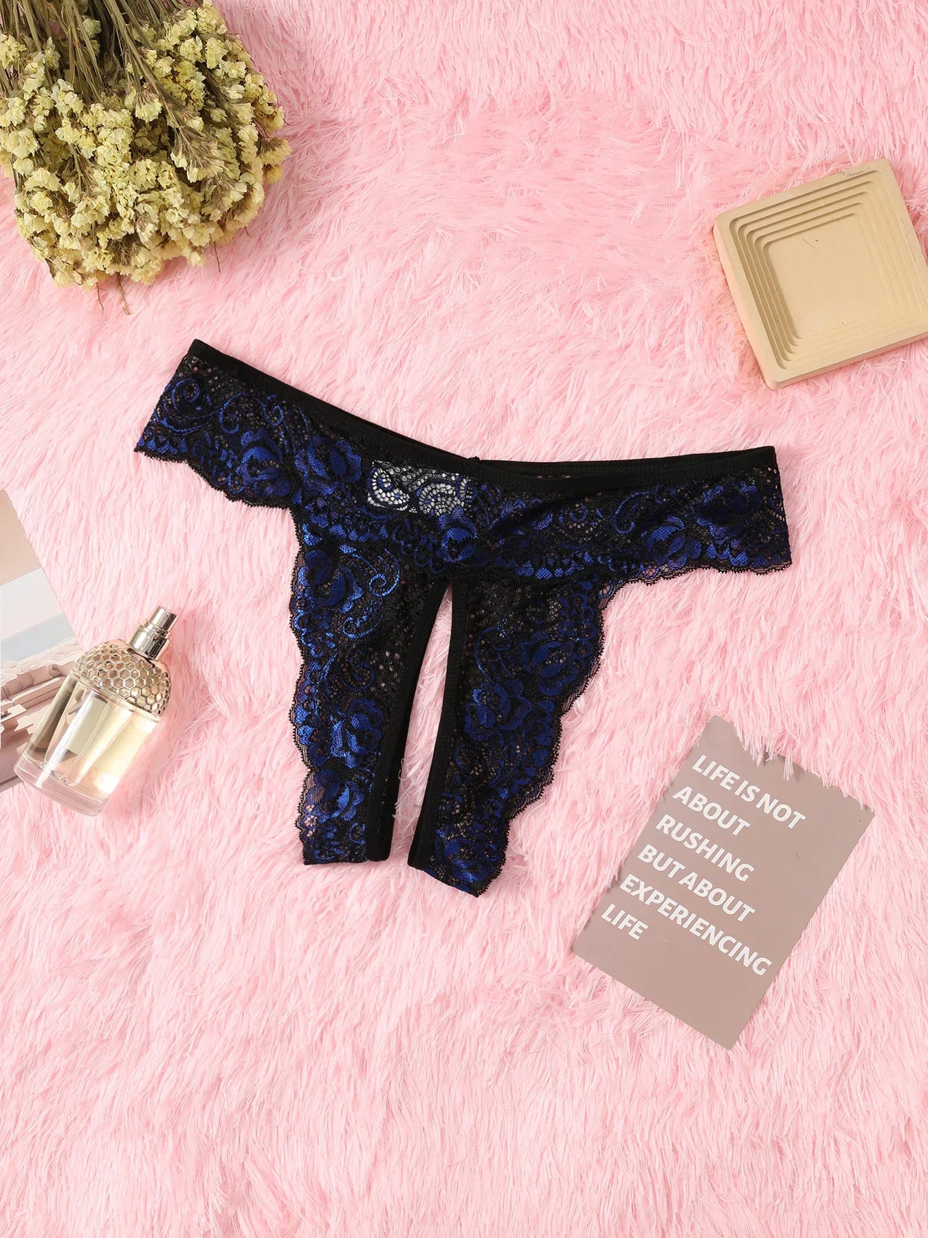 Sexy Crotchless Thongs Invisible Lace Underwear Women Comfortable Panties Intimates Underpants Low Waist Briefs Female Lingerie