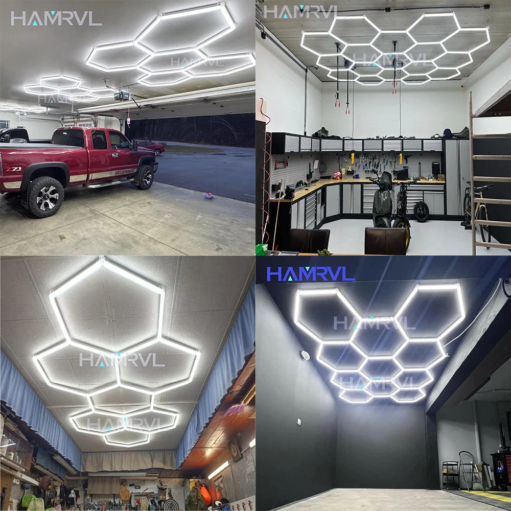 LED Hexagon Connector Cable DIY for Honeycomb Lamp AC110V-240V Barbershop Esports Workshop Garage 4S Car surface Lighting