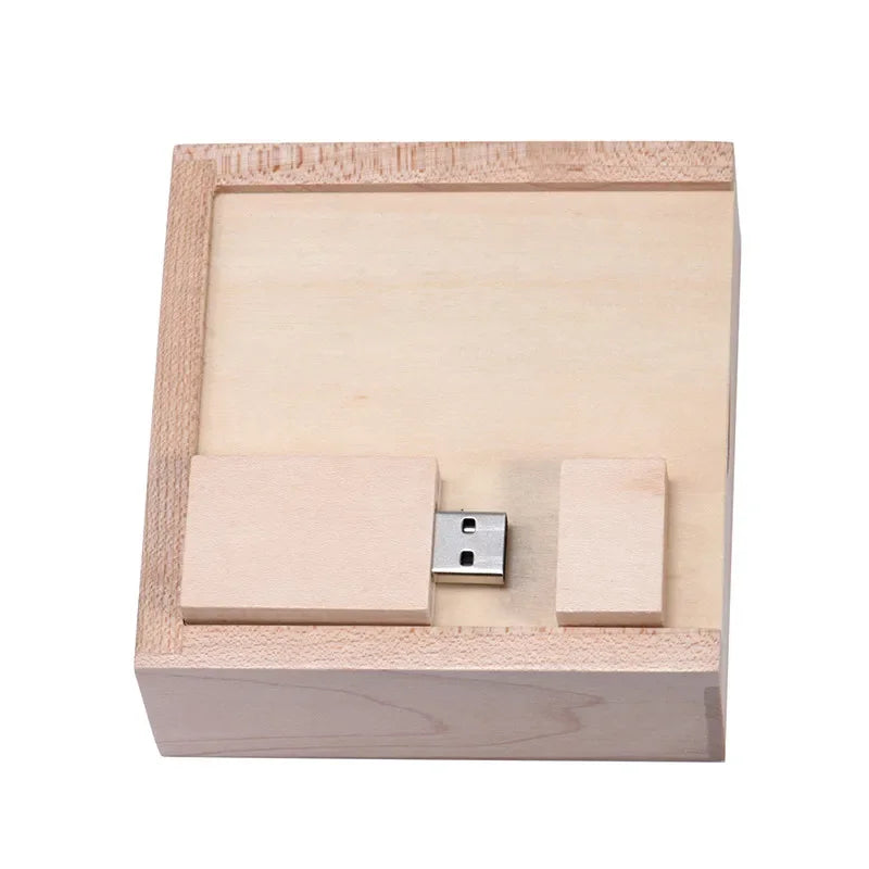 JASTER 1PCS free custom logo walnut maple wood Photo Album usb+Box usb flash drive Pendrive 8GB 16GB 32GB Wedding gift box