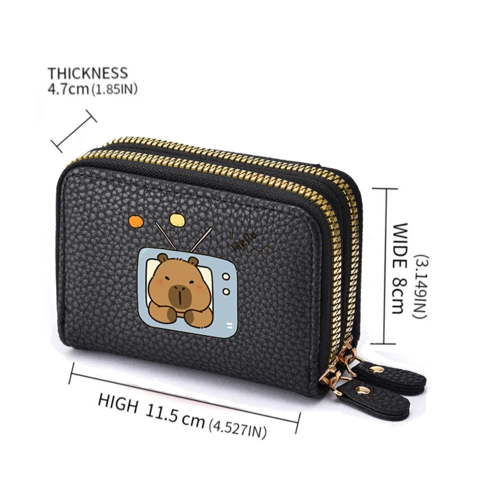 Capybara Wallet Anime Credit Card Holder Cartoon Girl PU Leather Cute Wallet Girl's Birthday Gift