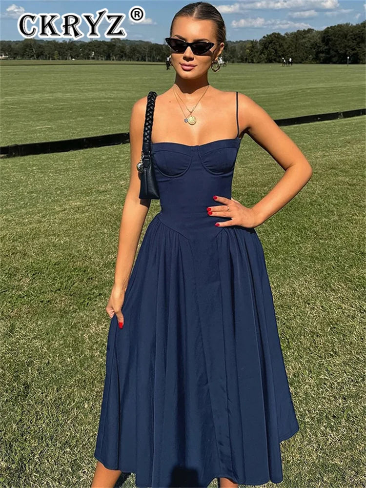 Ladies Elegant Evening Party Fashion Dress Women Sleeveless Backless Bodycon Maxi Dresses Night Club Streetwear Female Outfits