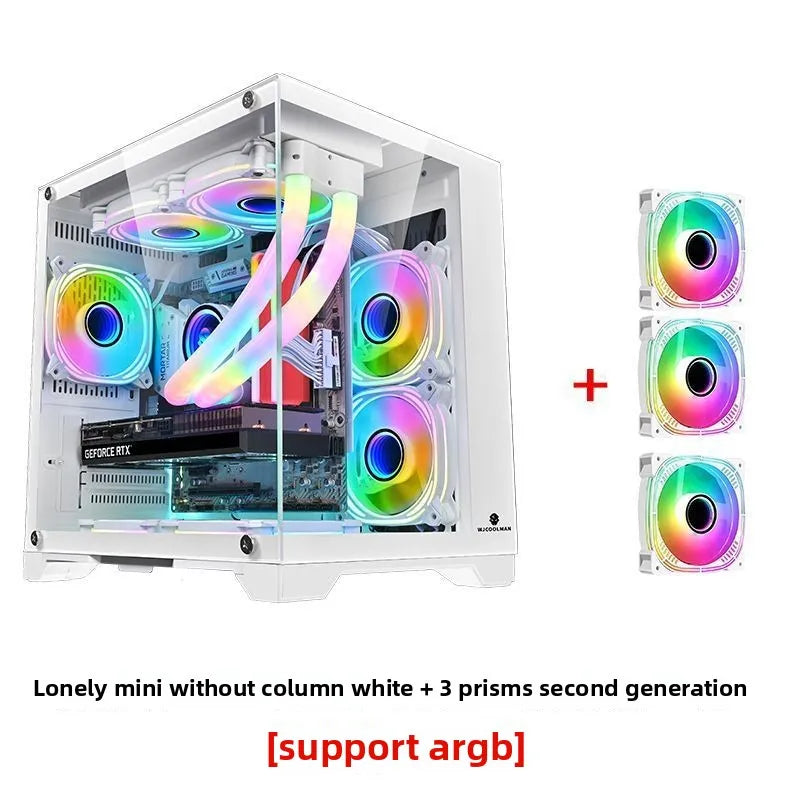 Suitable for Lonely Brave Full-side Transparent White Sea View Room MATX ITX Computer Case 240/360 Water Cooling