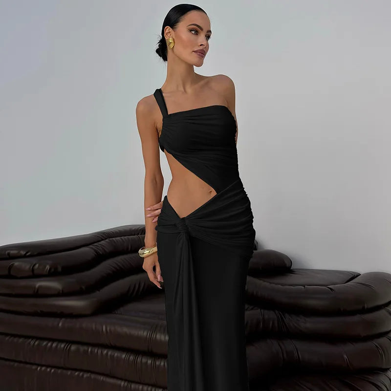Ladies Summer Elegant Evening Party Dress For Women Sleeveless Backless Hollow Out Sexy Long Dresses Woman Birthday Clubwear