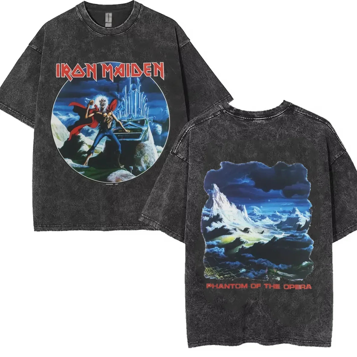 Irons The Future Past 2024 World Tour Maidens Summer Washed T Shirt Retro T-shirt Short Sleeve Vintage Black Wash Y2k Clothes