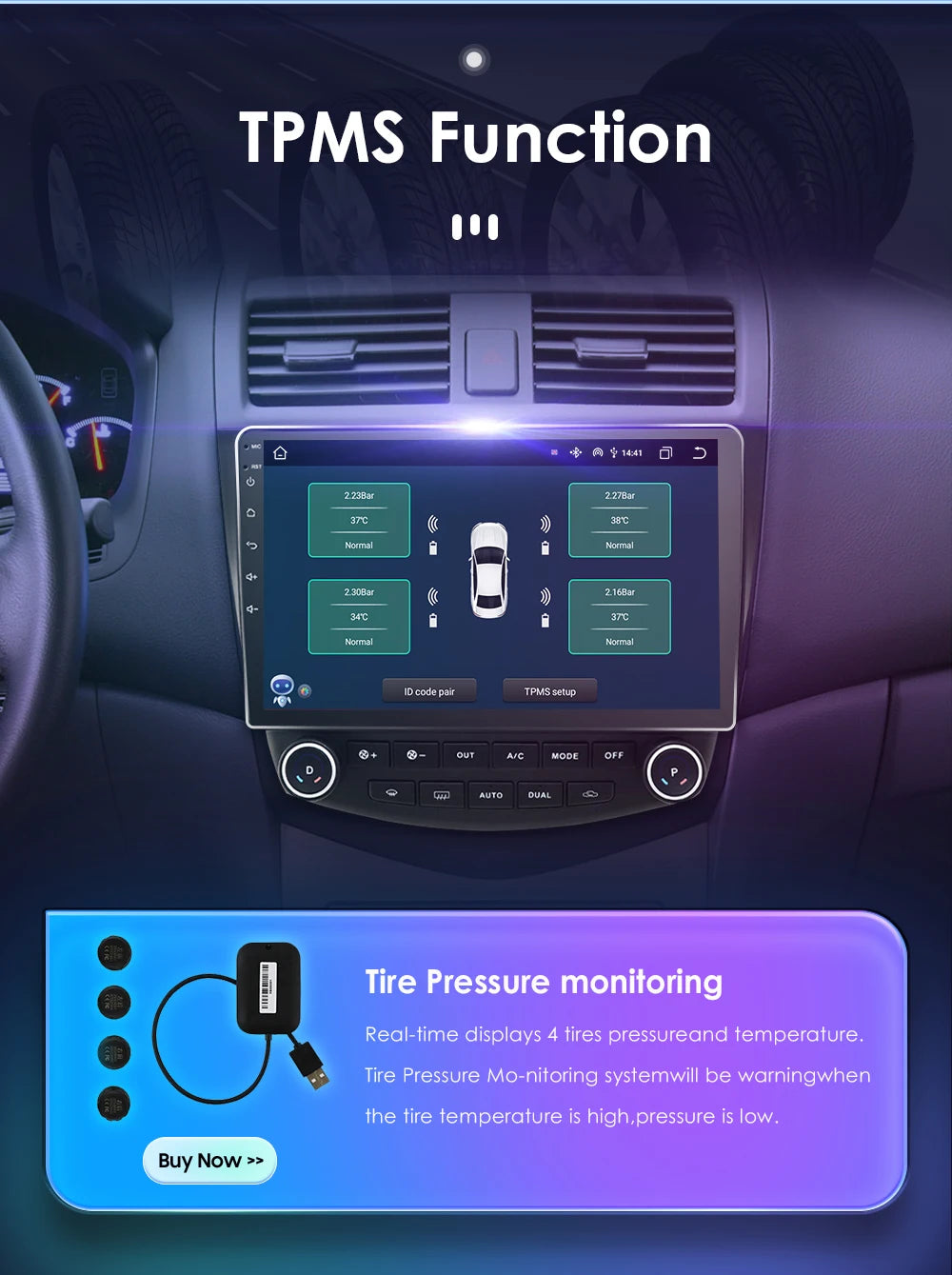 Hzipo AI Voice 10.1" Radio For Honda ACCORD 7 2003 2004 2005 2006 2007 2din Android Auto Carplay 4G Car Multimedia GPS Autoradio