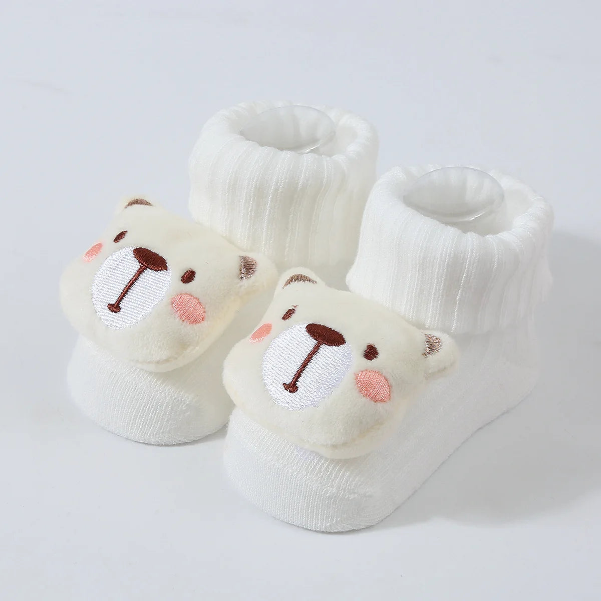 Cute Cartoon Doll Newborn Socks Spring New Baby Soft Solid Prewalker Knitted Sock For Girls Boys Infant Knitting Floor Socks