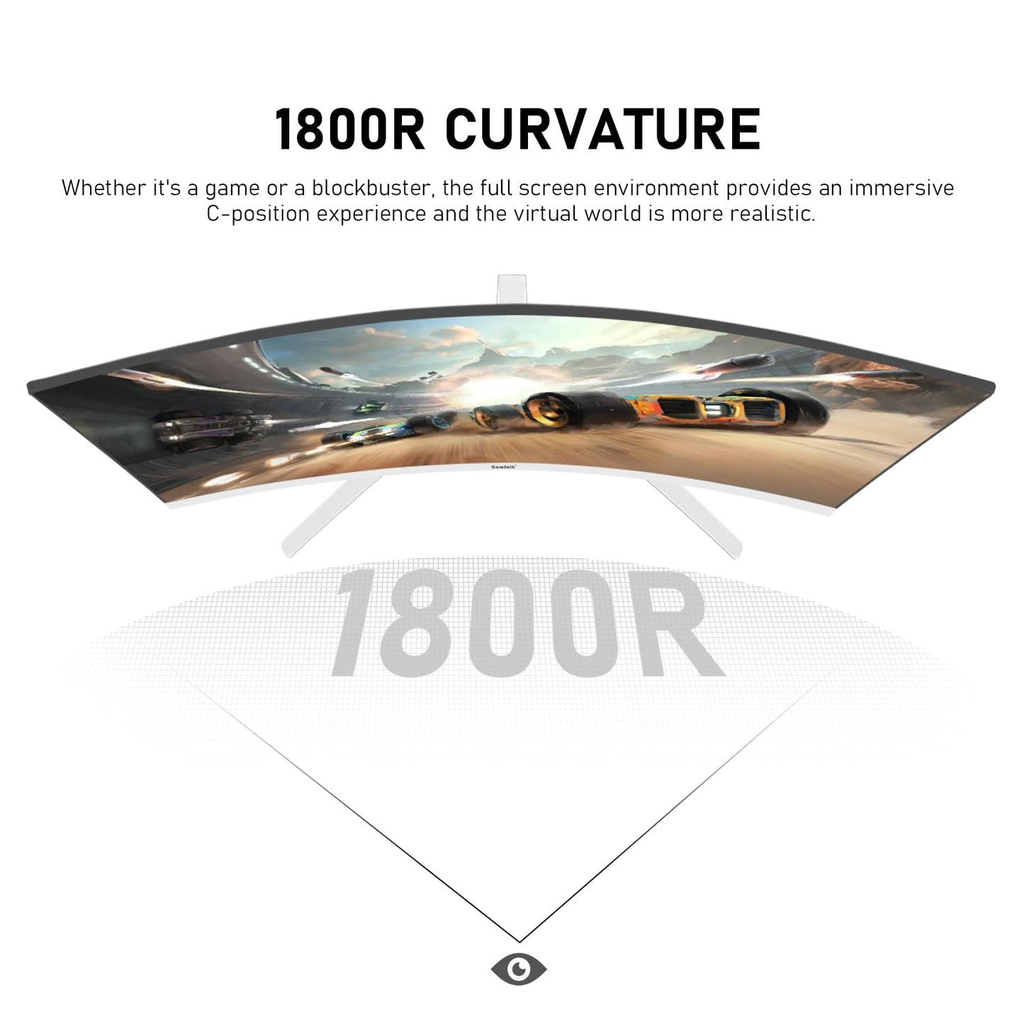 32 inch 2K QHD(2560×1440P) 165Hz Curved Gaming Monitor, PC Screen
