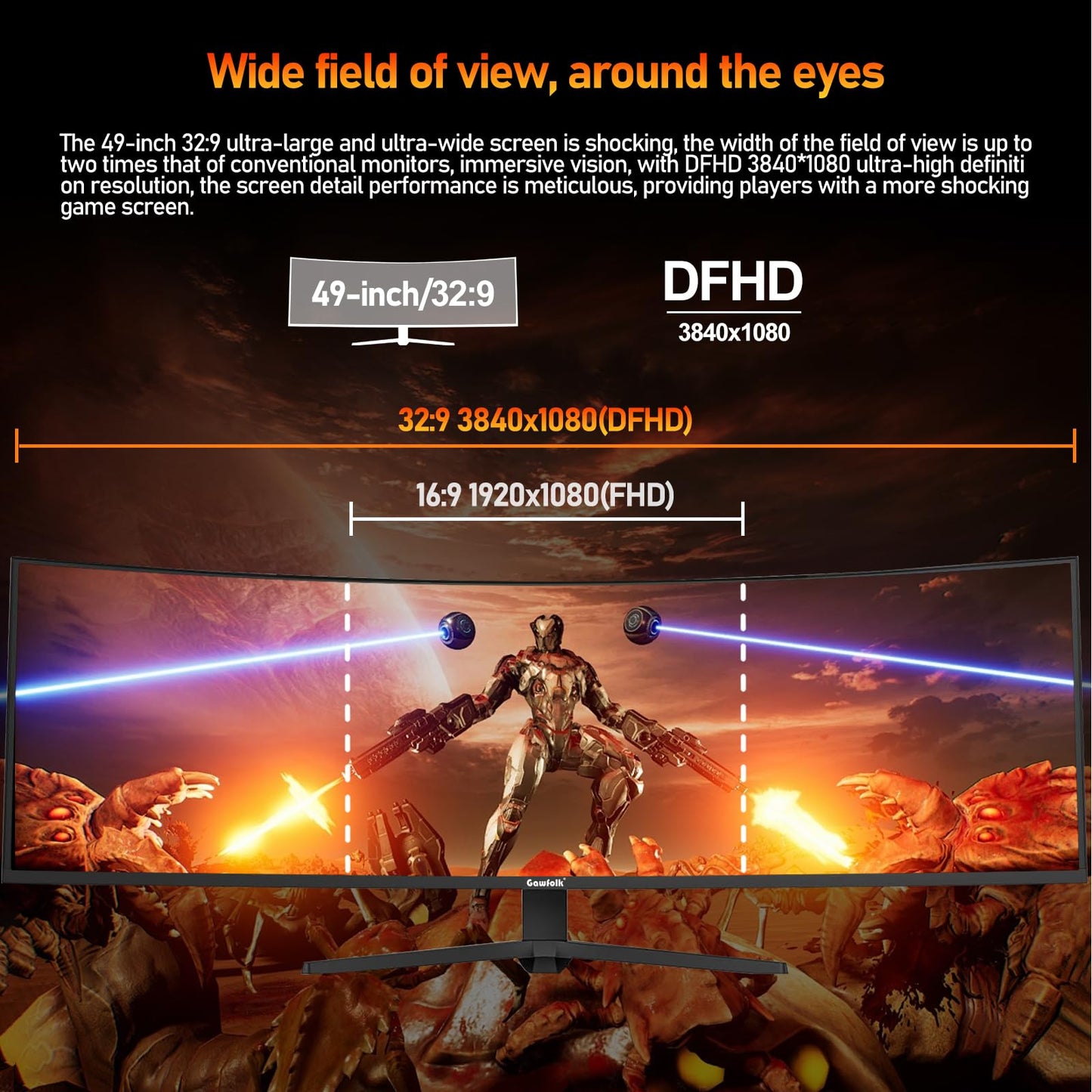 32 inch 2K QHD(2560×1440P) 165Hz Curved Gaming Monitor, PC Screen