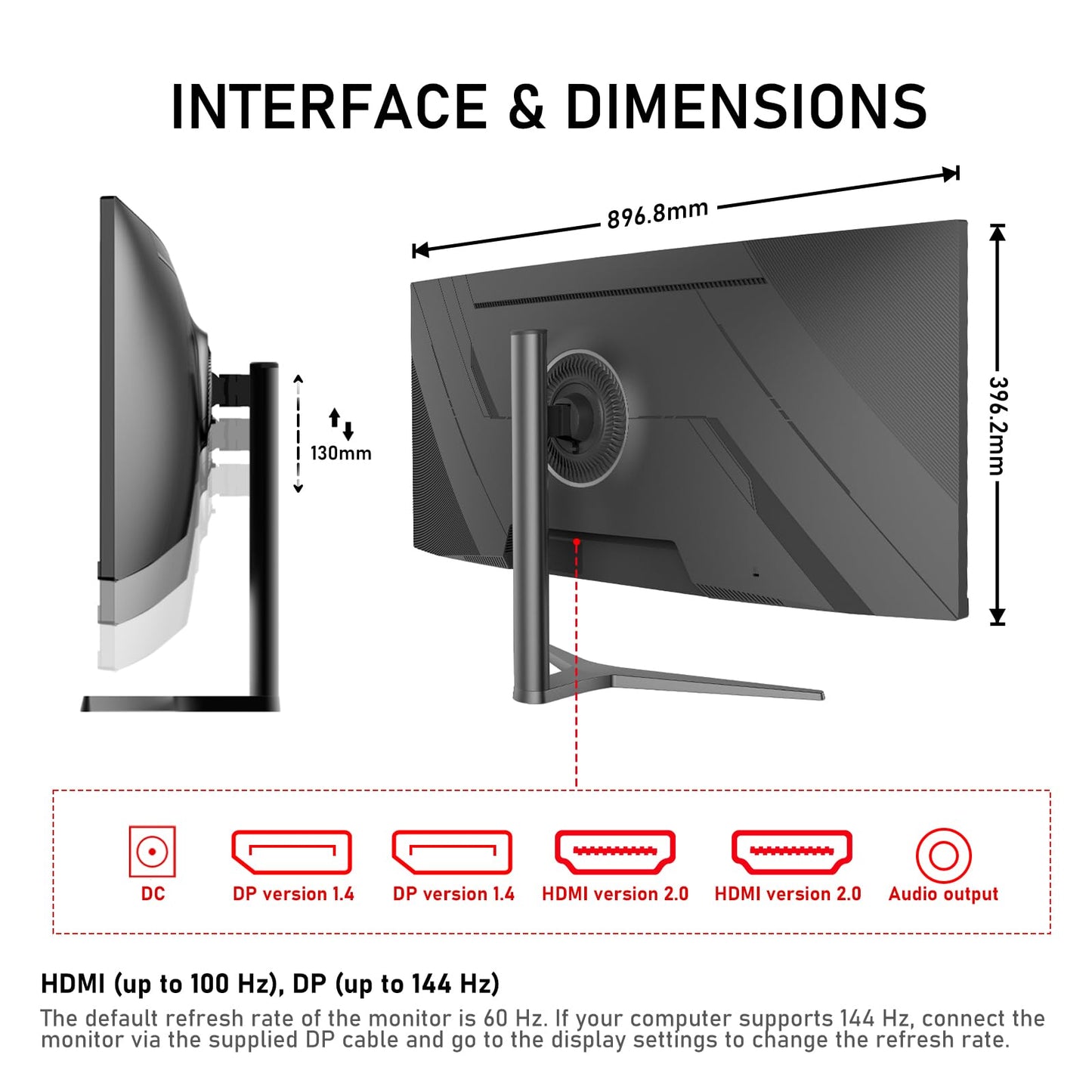 32 inch 2K QHD(2560×1440P) 165Hz Curved Gaming Monitor, PC Screen