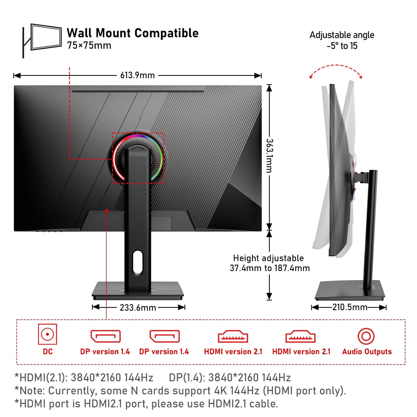 32 inch 2K QHD(2560×1440P) 165Hz Curved Gaming Monitor, PC Screen