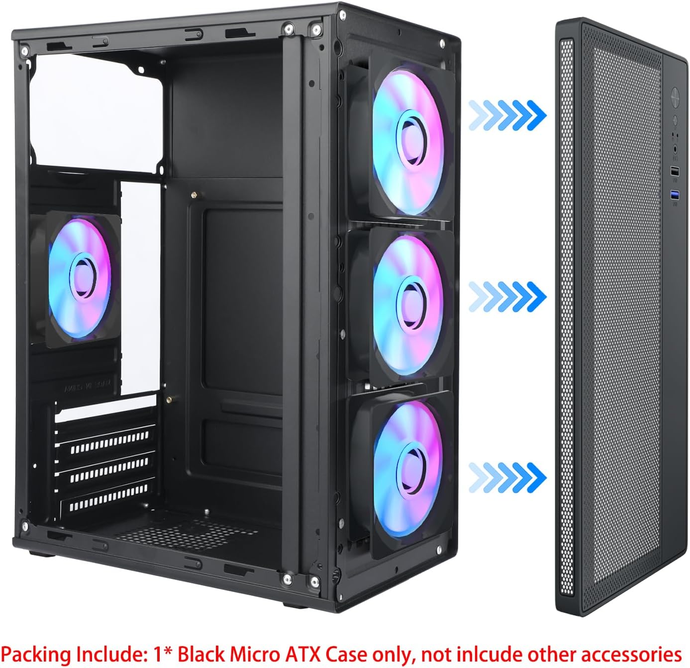 Micro ATX Case, MATX Case Mini PC ITX Desktop Computer Case