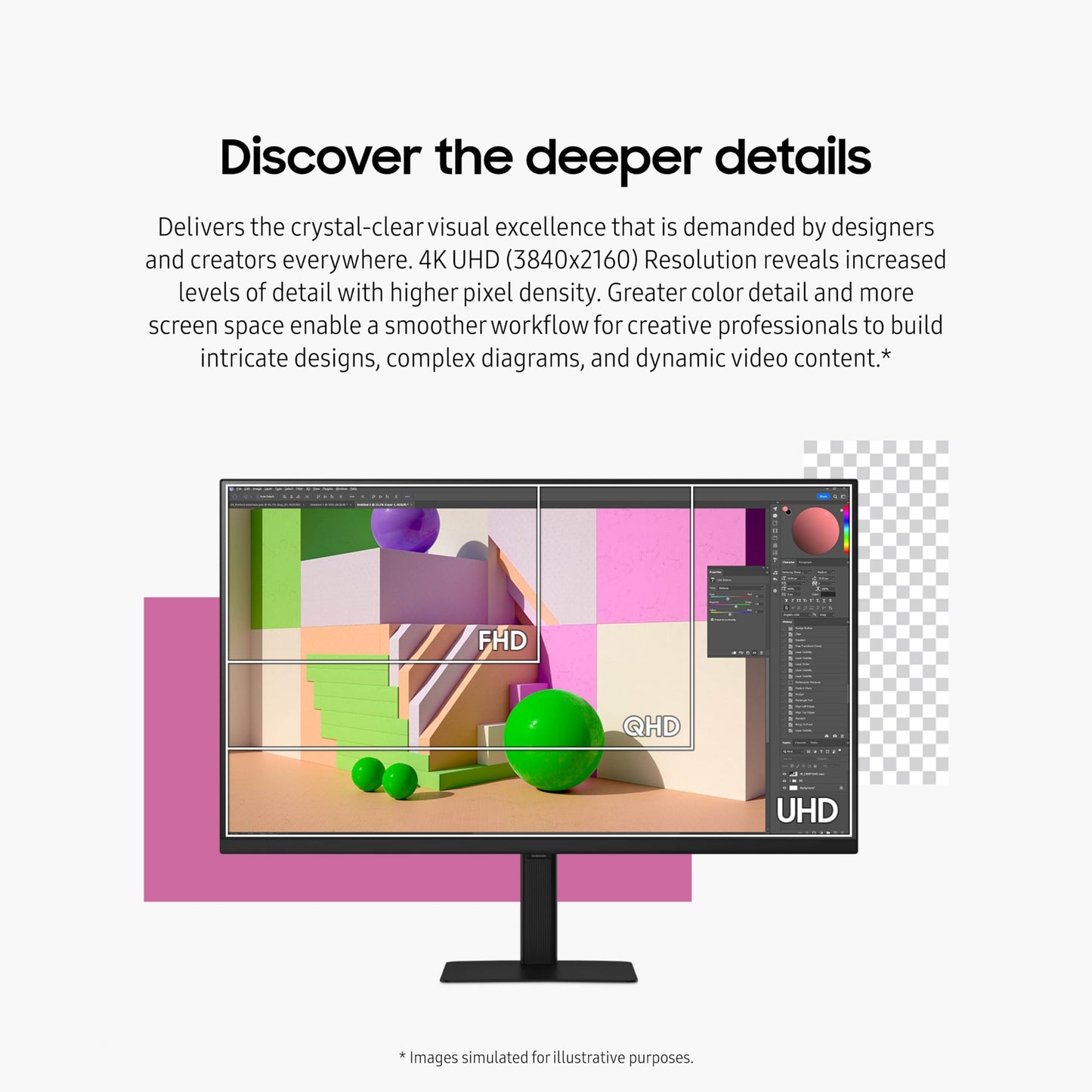 SAMSUNG 32" UJ59 Series 4K UHD (3840x2160) Computer Monitor