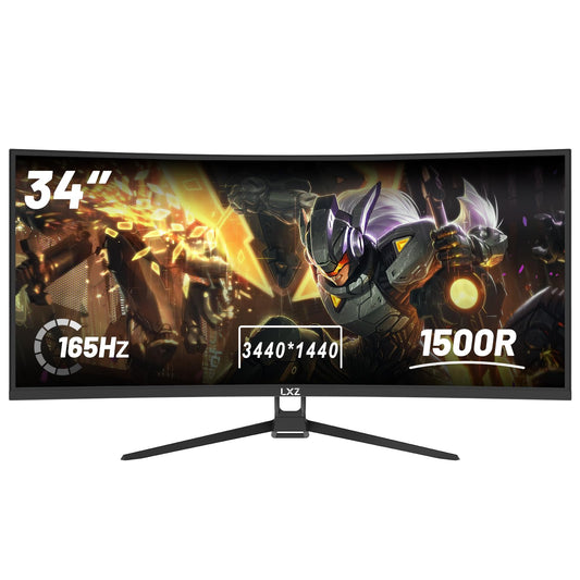 LXZ Curved 32 Inch Gaming Monitor 1500R, 2K QHD 180hz Frameless Display