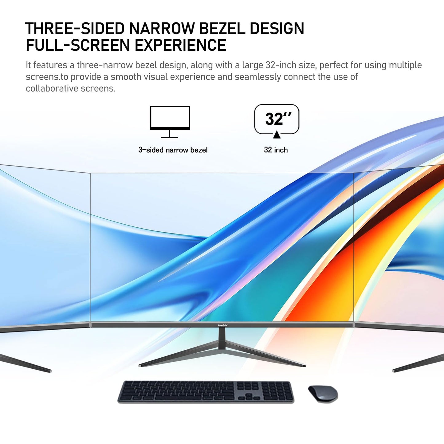 32 inch 2K QHD(2560×1440P) 165Hz Curved Gaming Monitor, PC Screen